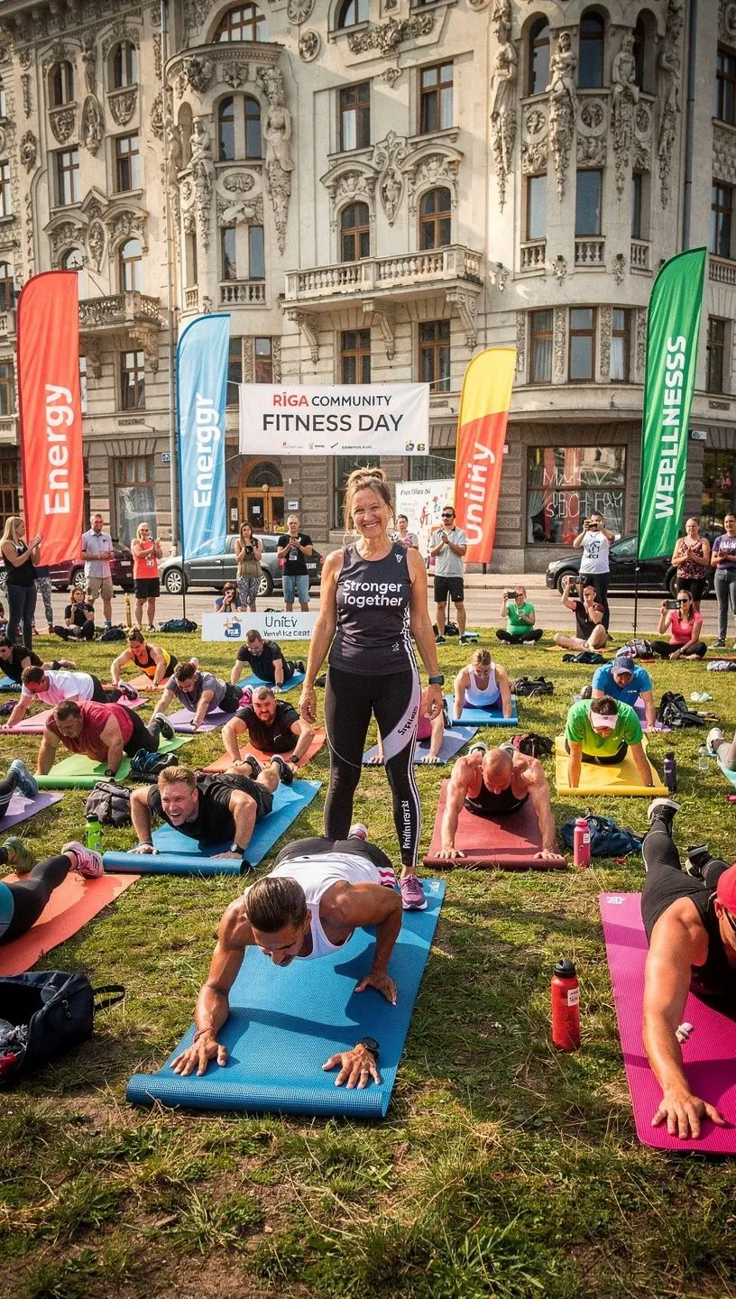 Ekrāns ar tiešsaistes treniņa grafiku un vingrinājumu aprakstiem.